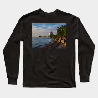 Sunset at Fairport Harbor Lighthouse Long Sleeve T-Shirt